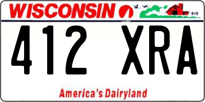 WI license plate 412XRA