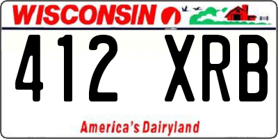 WI license plate 412XRB