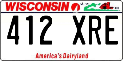 WI license plate 412XRE