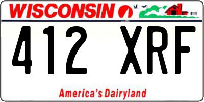 WI license plate 412XRF