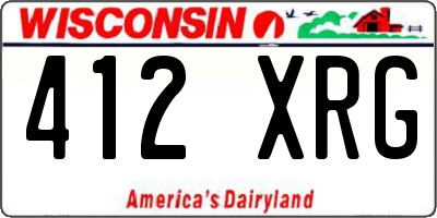 WI license plate 412XRG