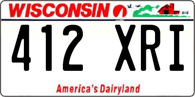 WI license plate 412XRI