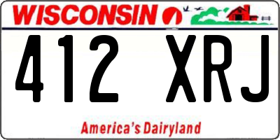WI license plate 412XRJ