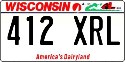 WI license plate 412XRL