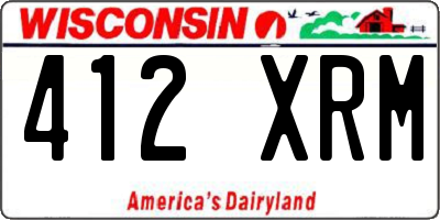 WI license plate 412XRM
