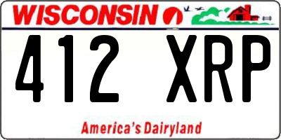 WI license plate 412XRP
