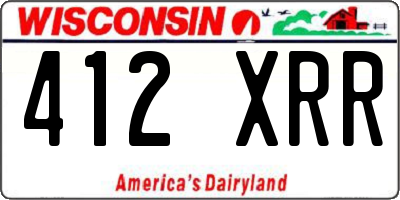WI license plate 412XRR