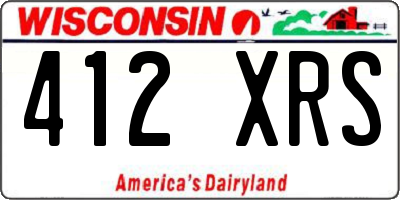 WI license plate 412XRS