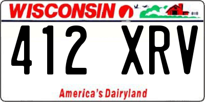 WI license plate 412XRV