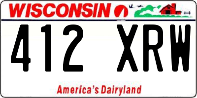 WI license plate 412XRW