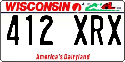 WI license plate 412XRX