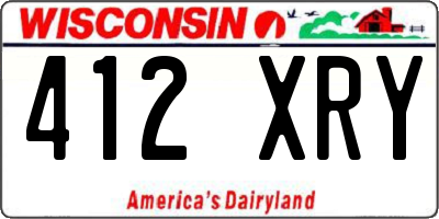 WI license plate 412XRY