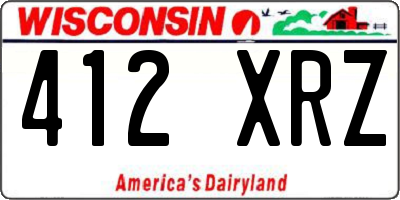 WI license plate 412XRZ