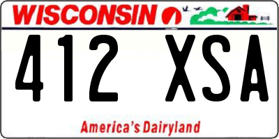 WI license plate 412XSA