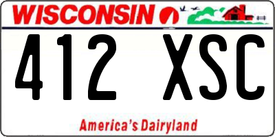 WI license plate 412XSC