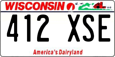 WI license plate 412XSE