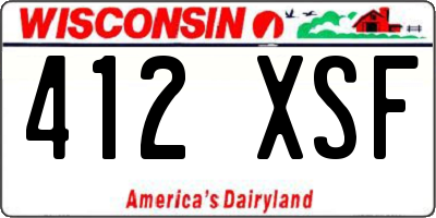WI license plate 412XSF