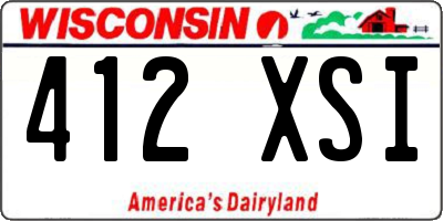 WI license plate 412XSI