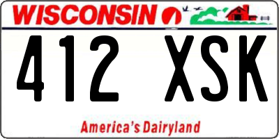 WI license plate 412XSK