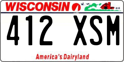 WI license plate 412XSM