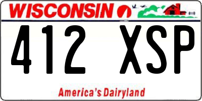 WI license plate 412XSP