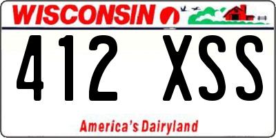 WI license plate 412XSS