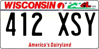 WI license plate 412XSY