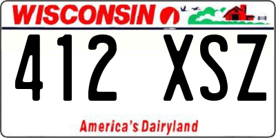 WI license plate 412XSZ