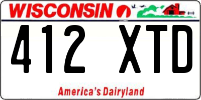 WI license plate 412XTD