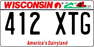 WI license plate 412XTG