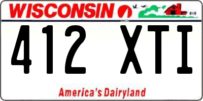 WI license plate 412XTI