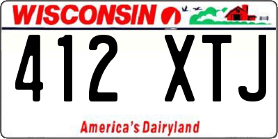 WI license plate 412XTJ