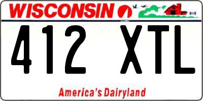 WI license plate 412XTL