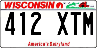 WI license plate 412XTM