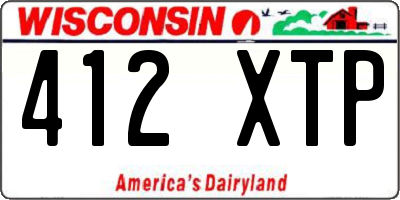 WI license plate 412XTP
