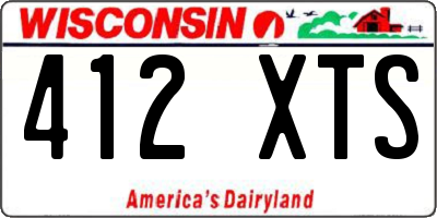 WI license plate 412XTS