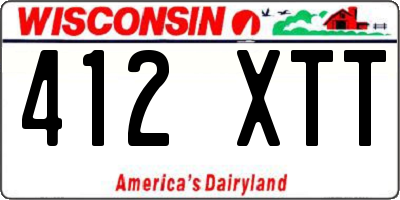 WI license plate 412XTT