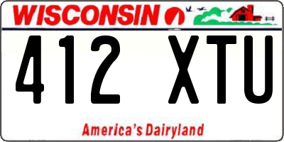 WI license plate 412XTU