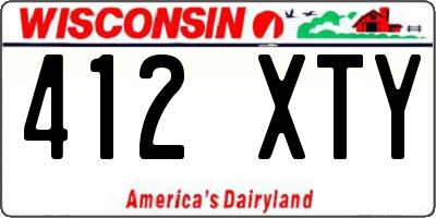 WI license plate 412XTY