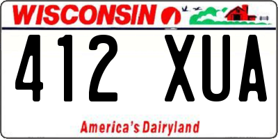 WI license plate 412XUA
