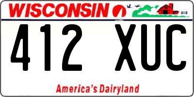 WI license plate 412XUC