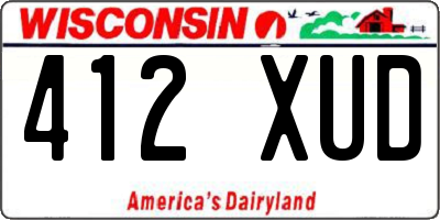 WI license plate 412XUD