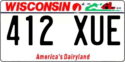 WI license plate 412XUE