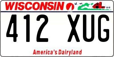 WI license plate 412XUG