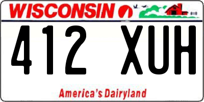 WI license plate 412XUH