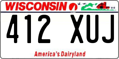WI license plate 412XUJ