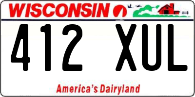 WI license plate 412XUL
