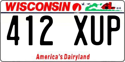 WI license plate 412XUP