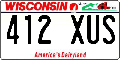 WI license plate 412XUS