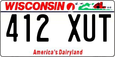 WI license plate 412XUT